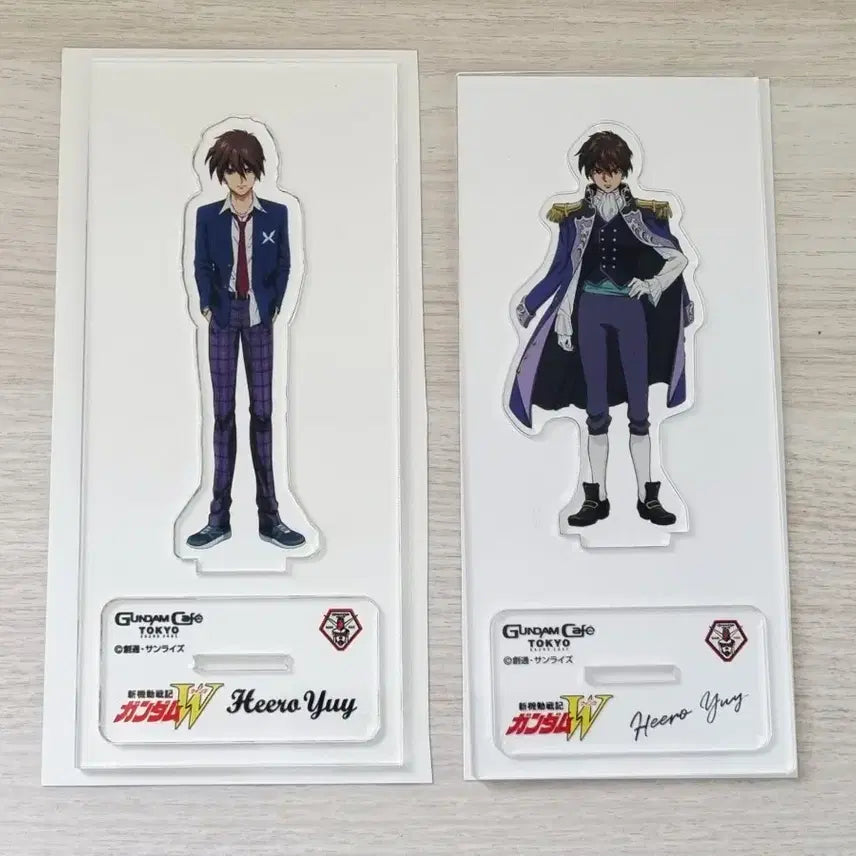 [BUNJANG] Gundam Wing Wing Gundam Cafe Acrylic Standee Set / 건담w 윙 건담카페 아크릴 2개 히이로 일괄 판매