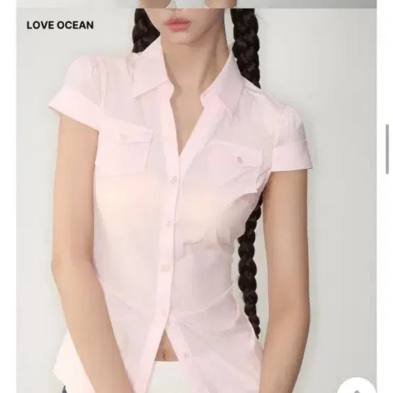 [BUNJANG] Y2K Pink Short Sleeve Shirt / (새상품)y2k 핑크 반팔 셔츠