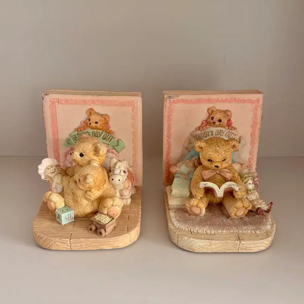 [BUNJANG] Vintage Italian Teddy Bear Bookends Set / 빈티지 이탈리아 테디베어 북엔드 세트