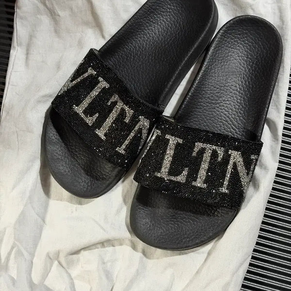 [BUNJANG] Valentino VLTN Crystal Slides / 발렌티노 VLTN 크리스탈 슬리퍼 판매합니다.