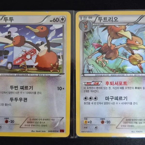 [BUNJANG] XY Series Dudu & Duterio Pokémon Cards / XY시리즈 두두 / 두트리오 포켓몬 카드