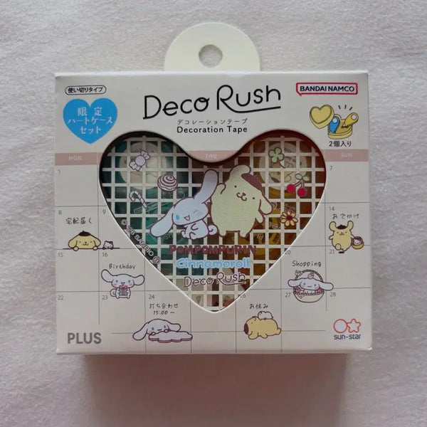 [BUNJANG] Pompompurin Cinnamoroll Limited Heart Case Deco Tape Set / 폼폼푸린 시나모롤 한정 하트케이스 데코 테이프 세트