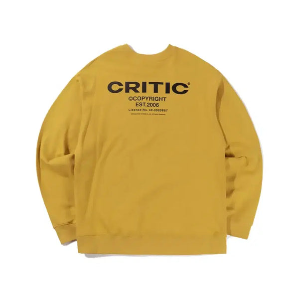 [BUNJANG] Critic Back Logo Sweatshirt Mustard / [새상품] 크리틱 맨투맨 스웻셔츠 머스타드 M(103-105)