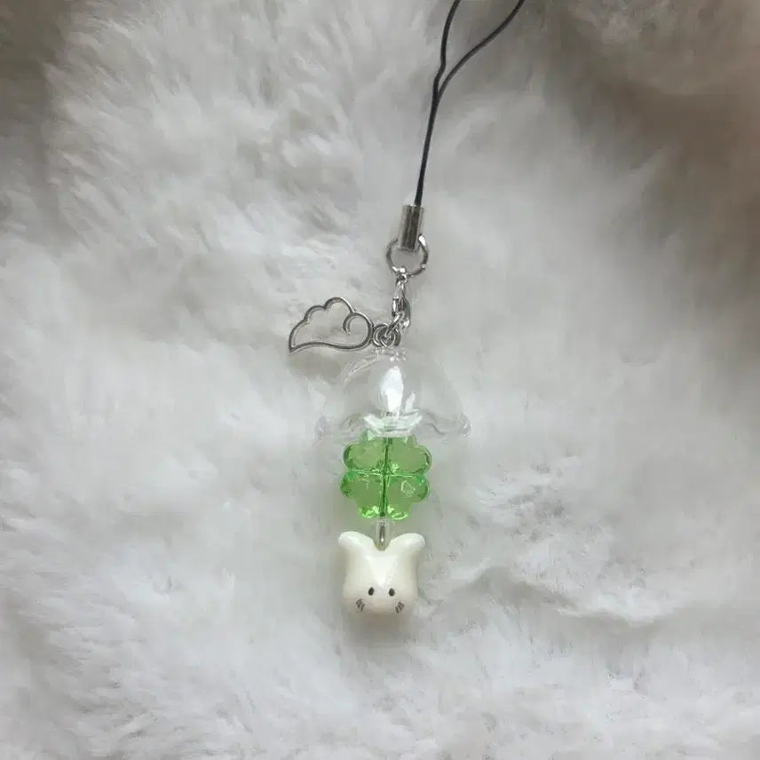 [BUNJANG] Weather Fairy Clover Bunny Beaded Charm / 날씨요정 비즈키링