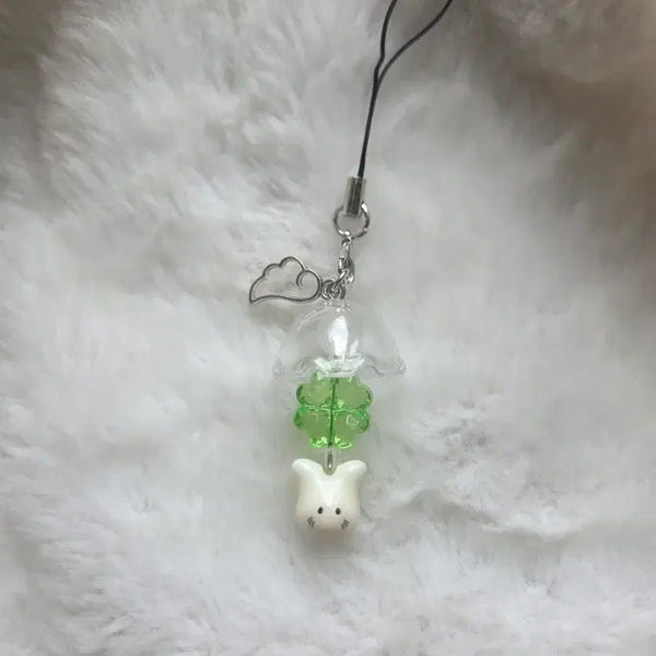 [BUNJANG] Weather Fairy Clover Bunny Beaded Charm / 날씨요정 비즈키링