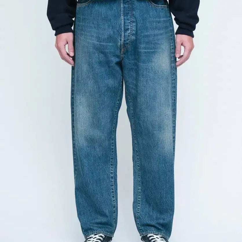 [BUNJANG] Apresse AP-4002 Washed Denim Wide Pants / [30] 아프레쎄 AP-4002 워시드 데님 와이드 팬츠
