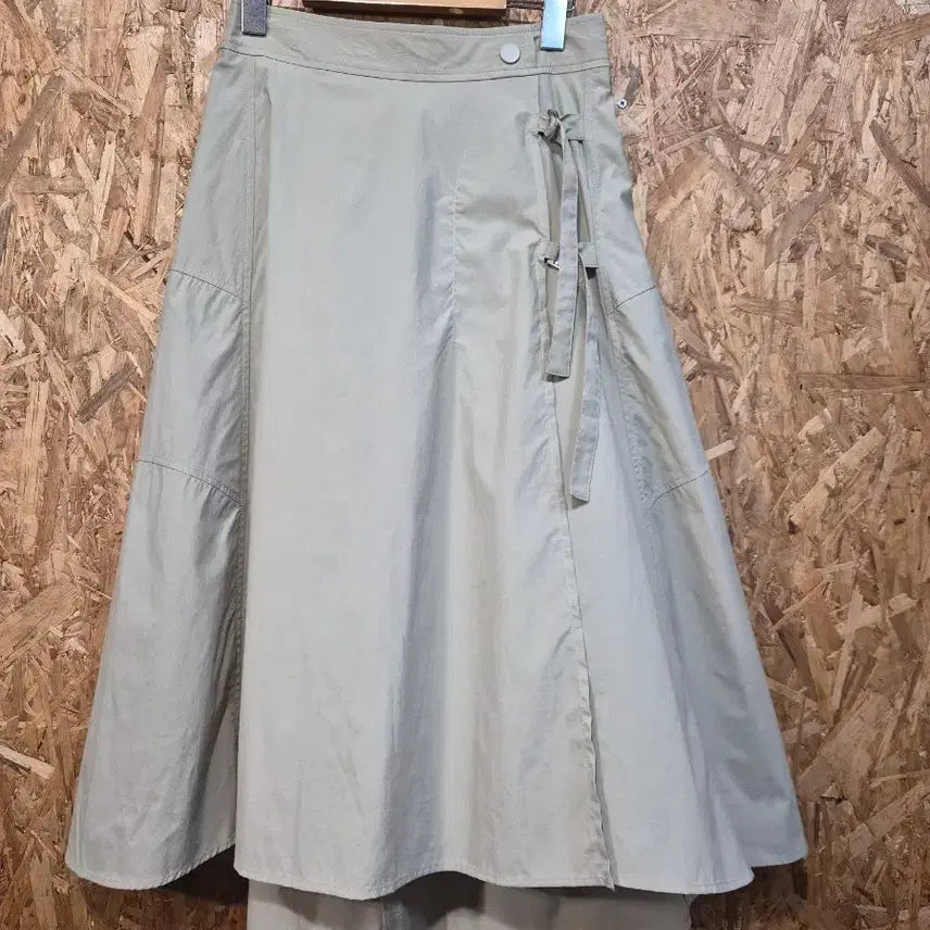 [BUNJANG] ZOOC Wrap Style Long Skirt Beige Size 55 (S) / ZOOC 랩스타일 롱스커트 55