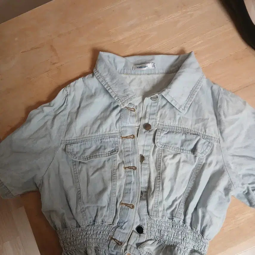 [BUNJANG] Valley Girl Light Wash Denim Crop Jacket / Valley girl 연청 데님 크롭 자켓