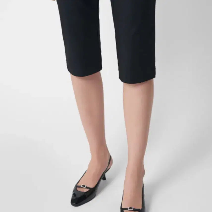 [BUNJANG] ASANG Black Enamel Strap Mule Slingback Heels (240) / 아상 ASANG 블랙 에나멜 스트랩 뮬 슬링백240(새상품상태)