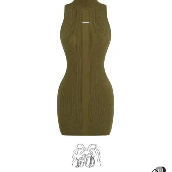 [BUNJANG] Cloud Emotion Nine Signature Halter Slim Dress / 클라우드이모션 나인드 시그니처 홀터 슬림 원피스