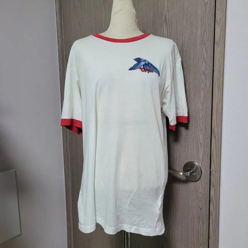 [BUNJANG] Off-White Authentic Eagle Embroidery Short Sleeve T-Shirt / 오프화이트 정품 매장판 독수리 자수 반팔 티셔츠 s 남녀공용