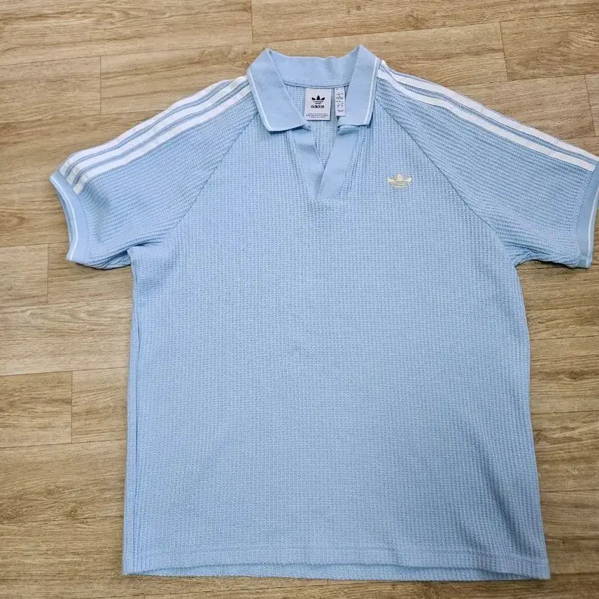 [BUNJANG] Adidas Waffle Knit Polo Collar T-Shirt / 아디다스 와플 니트 폴로 카라 티셔츠