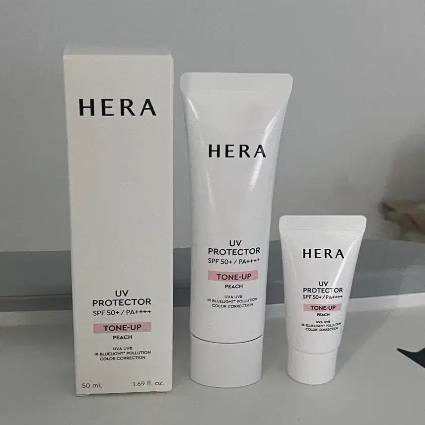 [BUNJANG] Hera Tone-Up Sun Cream SPF 50+ PA++++ (Peach & Lavender) / 헤라 톤업선크림 피치50+15