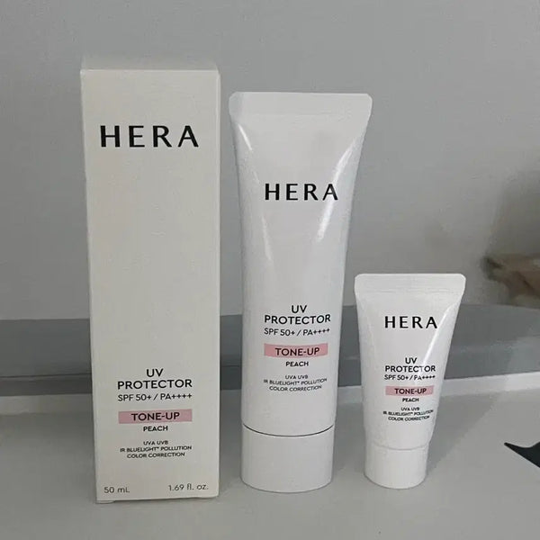 [BUNJANG] Hera Tone-Up Sun Cream SPF 50+ PA++++ (Peach & Lavender) / 헤라 톤업선크림 피치50+15
