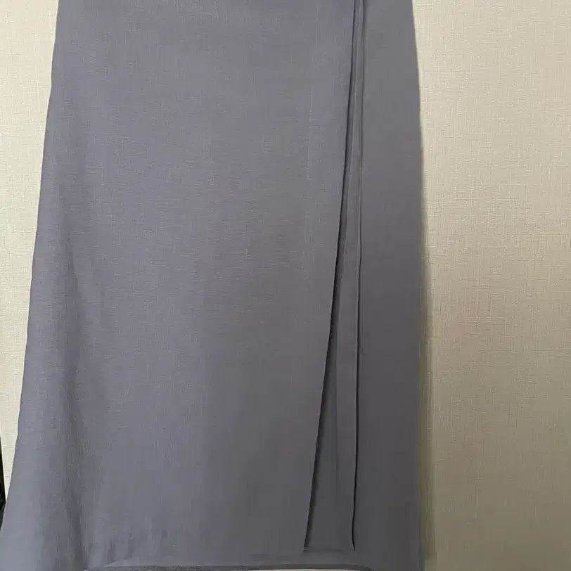 [BUNJANG] Sky Blue Linen Midi Wrap Skirt / 하늘색 린넨스커트