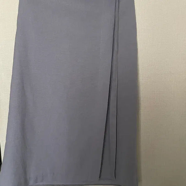 [BUNJANG] Sky Blue Linen Midi Wrap Skirt / 하늘색 린넨스커트