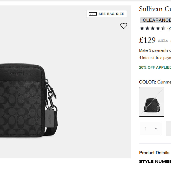[BUNJANG] Coach Men's Sullivan Mini Crossbody Bag / 코치 맨즈 설리반 미니 크로스백