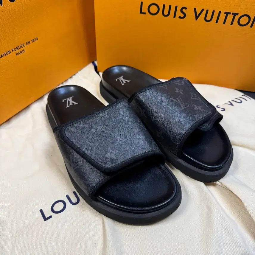 [BUNJANG] Louis Vuitton Miami Mule Eclipse Monogram Faux Leather Size 7 / [ 7사이즈 ] 루이비통 마이애미 뮬 이클립스