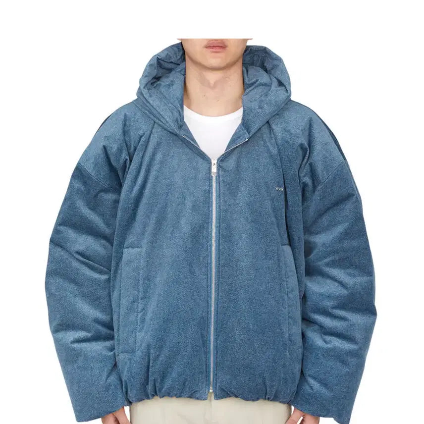 [BUNJANG] Wooyoungmi 24FW Denim Goose Down Padding Blue Jacket / 우영미 데님 후드 구스 다운 블루 패딩 - 24FW