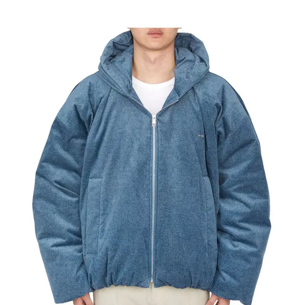 [BUNJANG] Wooyoungmi 24FW Denim Goose Down Padding Blue Jacket / 우영미 데님 후드 구스 다운 블루 패딩 - 24FW