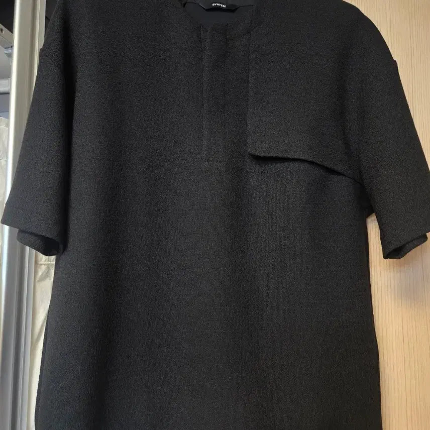 [BUNJANG] System Homme Panel Flap Half Sleeve T-Shirt / 시스템옴므 패널 플랩 하프 슬리브 반팔 티셔츠 헨리넥