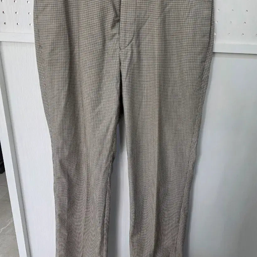 [BUNJANG] Sandro Checked Trousers Beige Size 38 / 산드로 체크 슬랙스 38 베이지