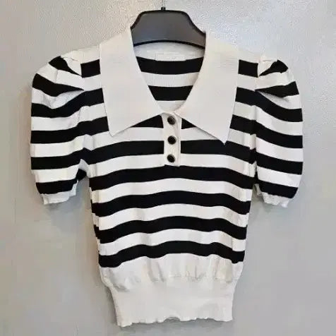[BUNJANG] JJ JIGOTT Knit Collar T-Shirt Size 55 / JJ지고트 니트카라티 55사이즈가단42cm신축성굿)상태깨끗합니다.이뻐요슬랙스. 청바지. 스커트에 다어울림