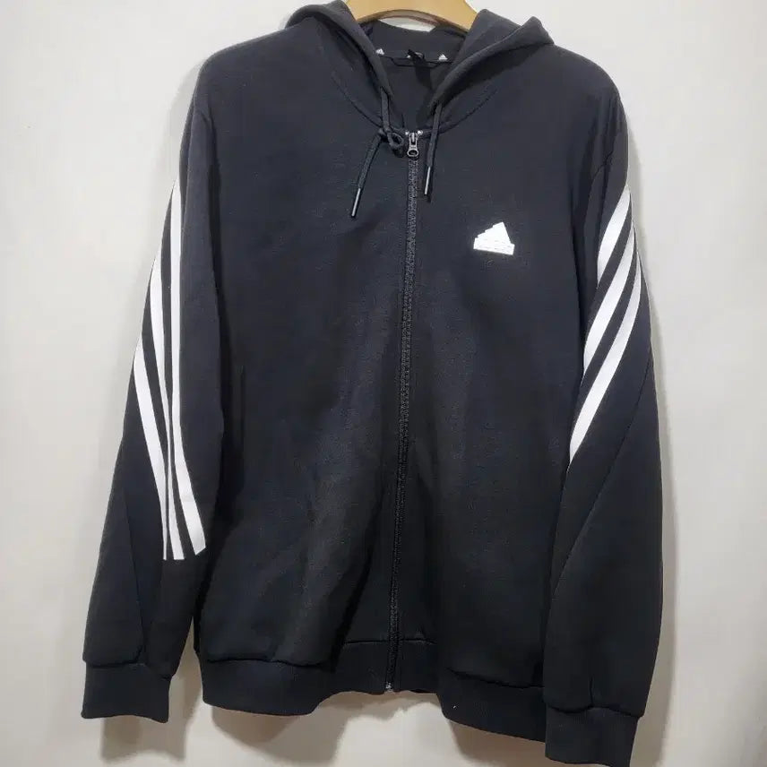 [BUNJANG] Adidas 3-Stripes Full Zip Hoodie Black Size 105 / 아디다스 삼선 후드집업 105