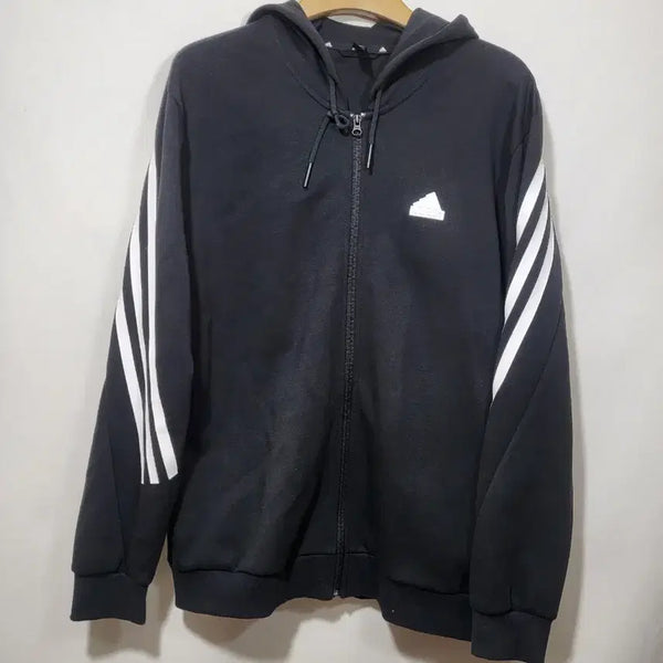 [BUNJANG] Adidas 3-Stripes Full Zip Hoodie Black Size 105 / 아디다스 삼선 후드집업 105
