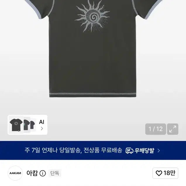 [BUNJANG] Arkham Cracked Sun Ringer Top (Dark Gray) / 아캄 반팔 Cracked Sun Ringer Top (Dark Gray)