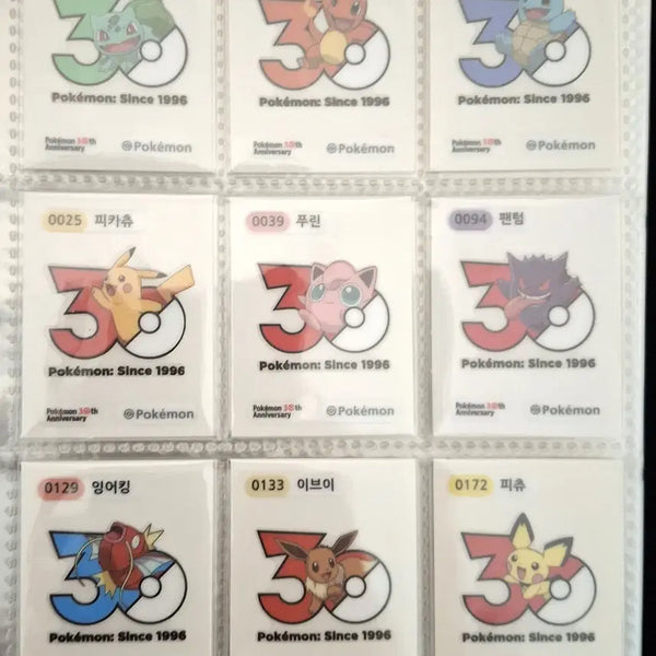 [BUNJANG] Pokemon Bread Stickers 30th Anniversary Logo 18 Types Full Set / [포켓몬 띠부씰] 30주년 로고 18종 전종