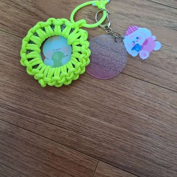 [BUNJANG] Neon Green Character Oval Charm Keychain Set / 키링 세트 키링