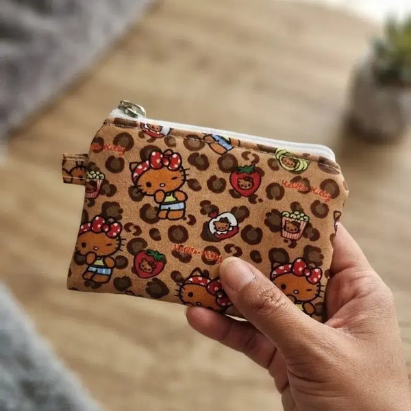 [BUNJANG] Hello Kitty Leopard Print Zipper Wallet / 호피키티 지퍼 카드동전지갑