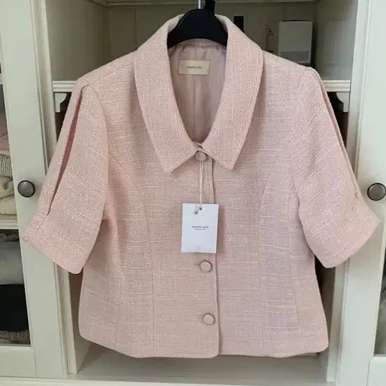 [BUNJANG] Archive J2U Pink Tweed Blouse / 아카이브제이투유 핑크 트위드