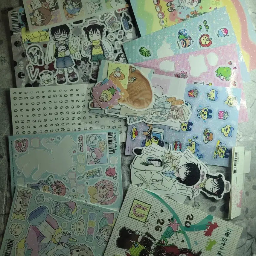 [BUNJANG] Iosstudio Cutebus Hinakoo Popo Tamagotchi Sticker Bundle / 다꾸 스티커 일괄 처분 판매