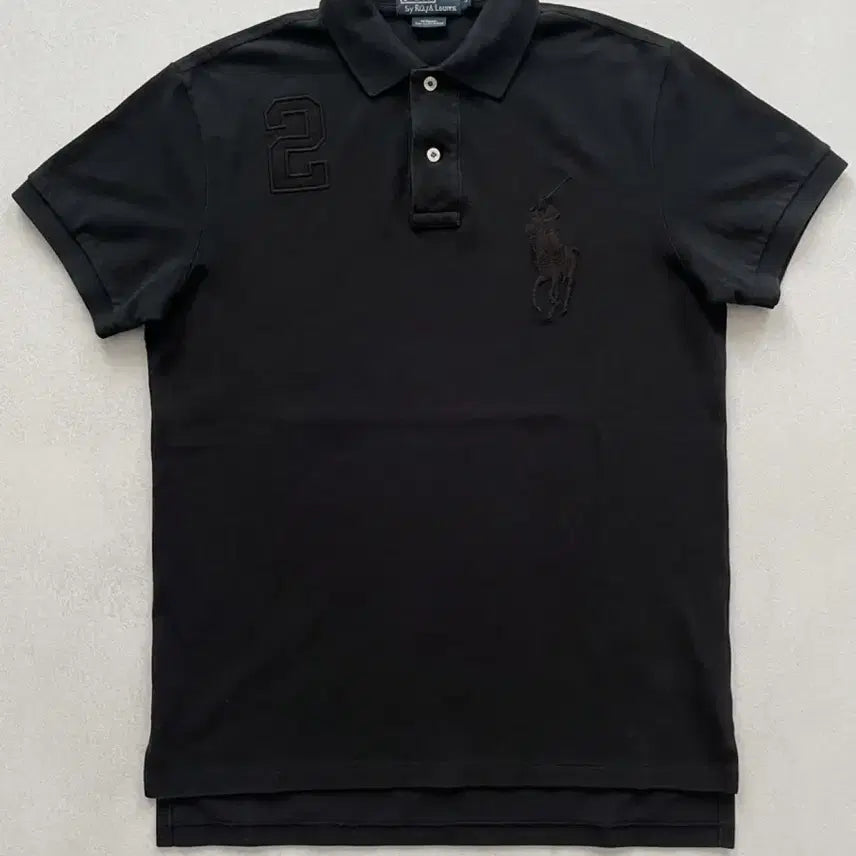 [BUNJANG] Polo Ralph Lauren Big Pony All Black Pique Polo Shirt / 폴로 빅포니 올 블랙 카라티 (희귀)