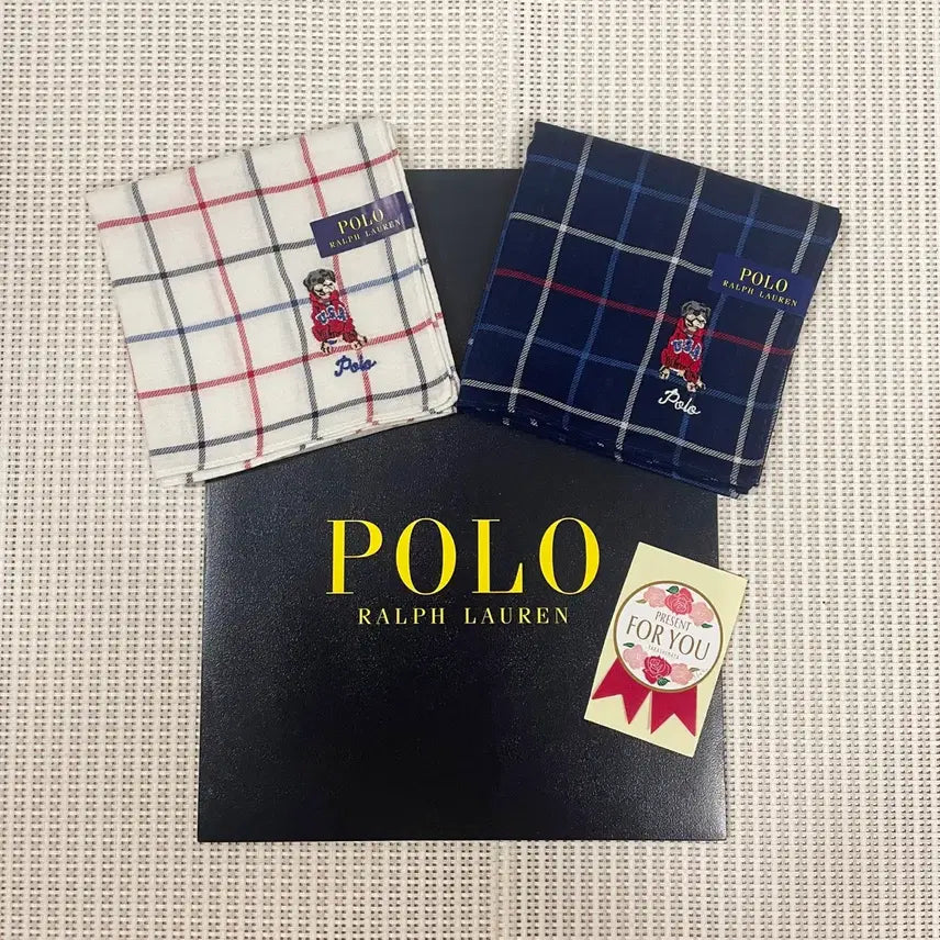 [BUNJANG] Polo Ralph Lauren Dog Embroidery Handkerchief / (새상품) 폴로 랄프로렌 강아지 자수 손수건