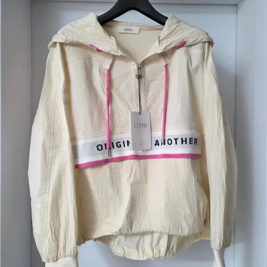 [BUNJANG] O'ZOCON Hooded Windbreaker Ivory / 새옷 한섬 오즈세컨 O2ND 후드 바람막이