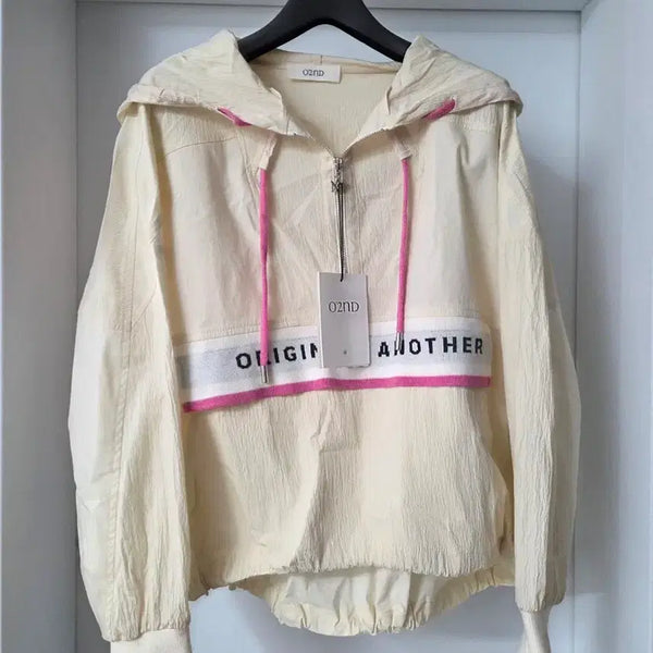 [BUNJANG] O'ZOCON Hooded Windbreaker Ivory / 새옷 한섬 오즈세컨 O2ND 후드 바람막이
