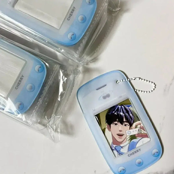 [BUNJANG] Retro Handphone Photocard Holder PVC Blue Y2K / * (새제품) 레트로 핸드폰 포카홀더 PVC 블루 휴대폰 포토카드 카드케이스 키링 Y2K