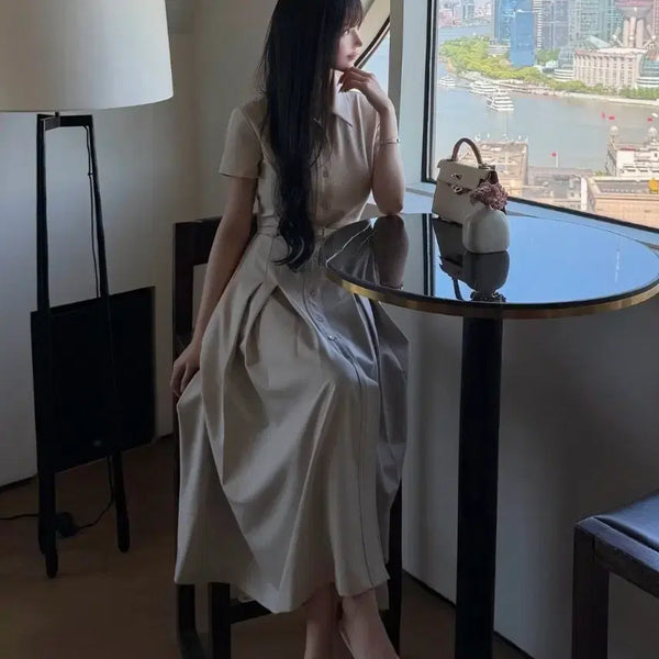 [BUNJANG] Mayyun Premium Double Pleats Shirt Dress / 새상품 메이윤 프리미엄 더블 플리츠 셔츠드레스