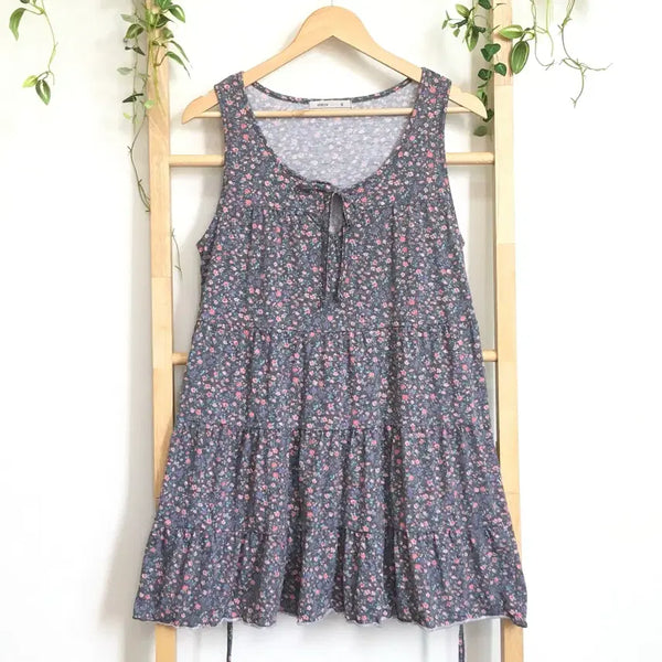 [BUNJANG] Floral Print Ruffle Sleeveless Blouse / JPN/ 잔꽃슬리브리스 잔꽃캉캉슬리브리스 모리걸민소매슬리브리스