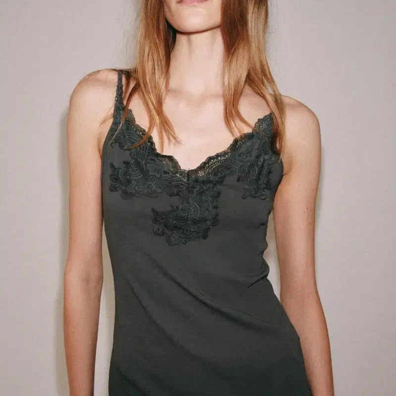 [BUNJANG] ZARA Lace Camisole Top / ZARA 자라 레이스 캐미솔 탑, 자라 레이스 나시, 레이스 콤비탑
