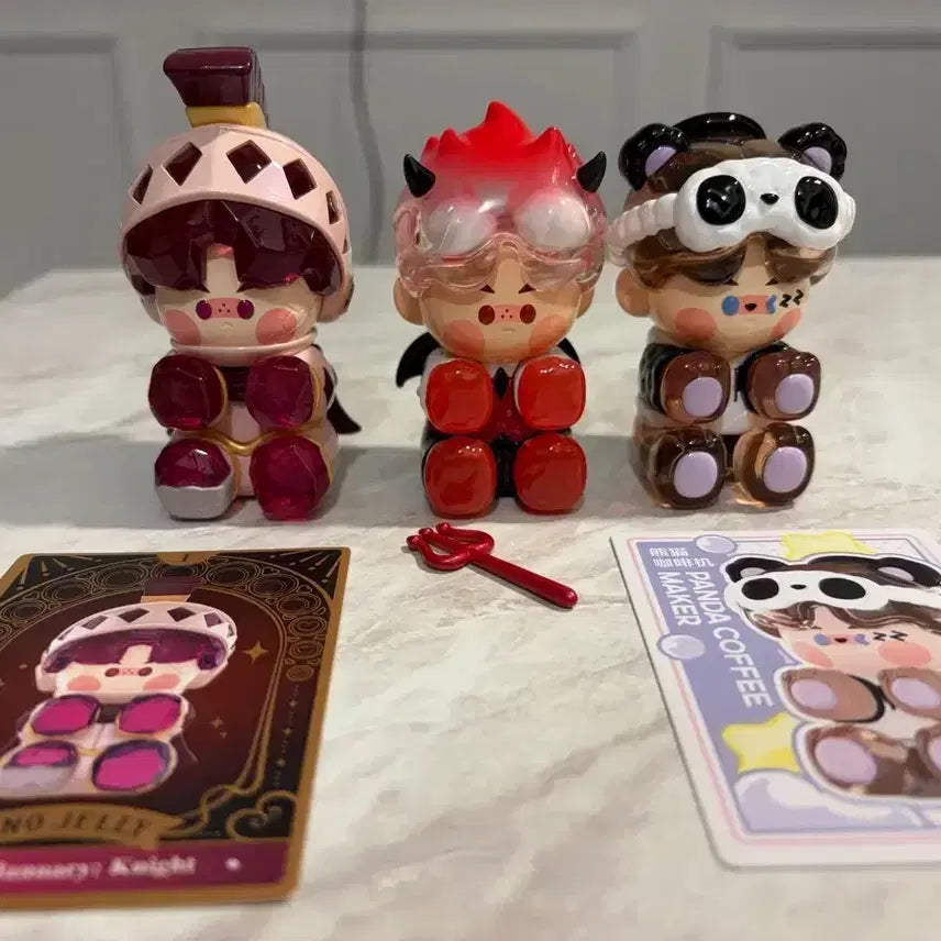[BUNJANG] POP MART PINO JELLY 3종 Birthstone Garnet, What's Your Mood Today? Angry Devil, In Your Life Series Coffee Panda Figures / 팝마트 피노젤리 3종 피규어 탄생석 가넷 , 오늘기분어때시리즈 화남 악마 , 인유어라이프 시리즈 커피판다