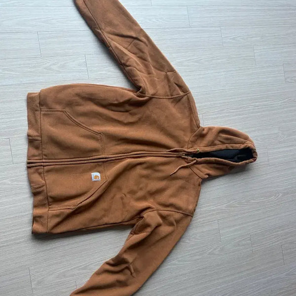 [BUNJANG] Carhartt Brown Hooded Zip-Up Sweatshirt - Size M / 칼하트 후드 집업 브라운 M 된장
