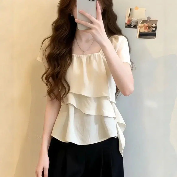 [BUNJANG] Ivory Frill Blouse / 아이보리 프릴 블라우스