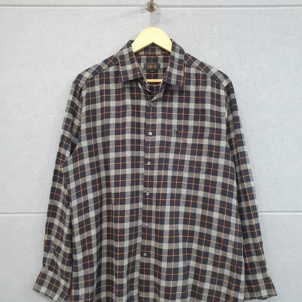 [BUNJANG] Daks Check Shirt 105 Navy/Gray / #닥스 체크셔츠 105 네이비/그레이