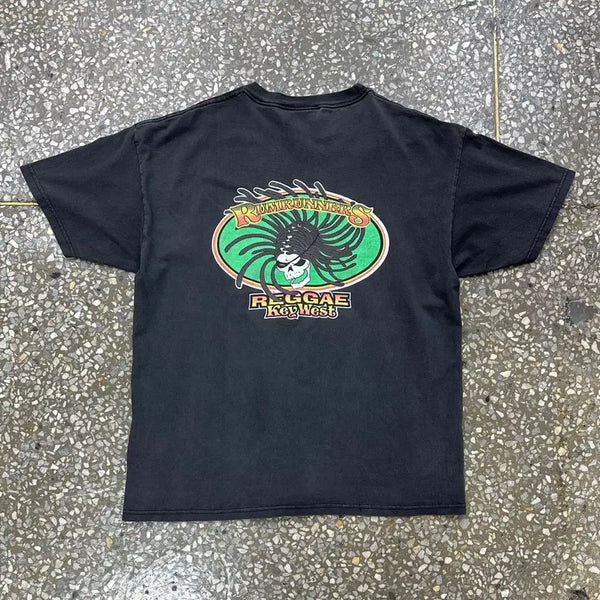 [BUNJANG] 1990s-2000s Reggae Skull Faded T-Shirt XL / 9~00s 레게 스컬 페이디드 빈티지 티셔츠 XL