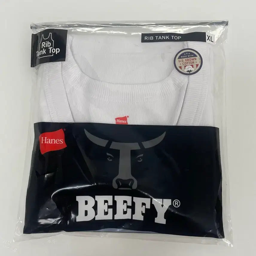 [BUNJANG] Hanes Beefy Rib Tank Top White XL / 헤인즈 비피 립 탱크탑 화이트 XL