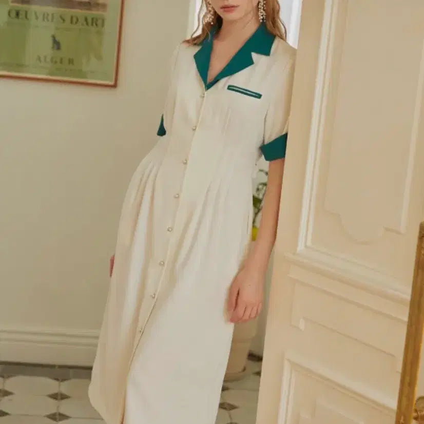 [BUNJANG] Illustrious Illusion Long Dress Ivory / 일루스트리스일루전 원피스